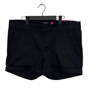 Torrid Cuffed Solid Chino Shorts Women’s 14 Black Cotton Stretch Pockets NWT❗️